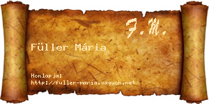 Füller Mária névjegykártya